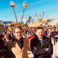 Tunnelanschlag für den Tunnel Bertoldshofen: Verkehrsminister Dr. Hans Reichhart und Bundesverkehrsminister Andreas Scheuer