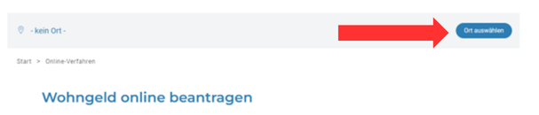 Screenshot Infoseite Beantragung Wohngeld